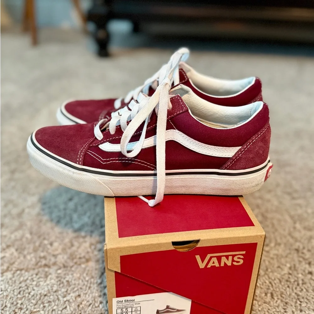 Vans Old Skool Burgundy with White Stripe - Picture 3 of 6